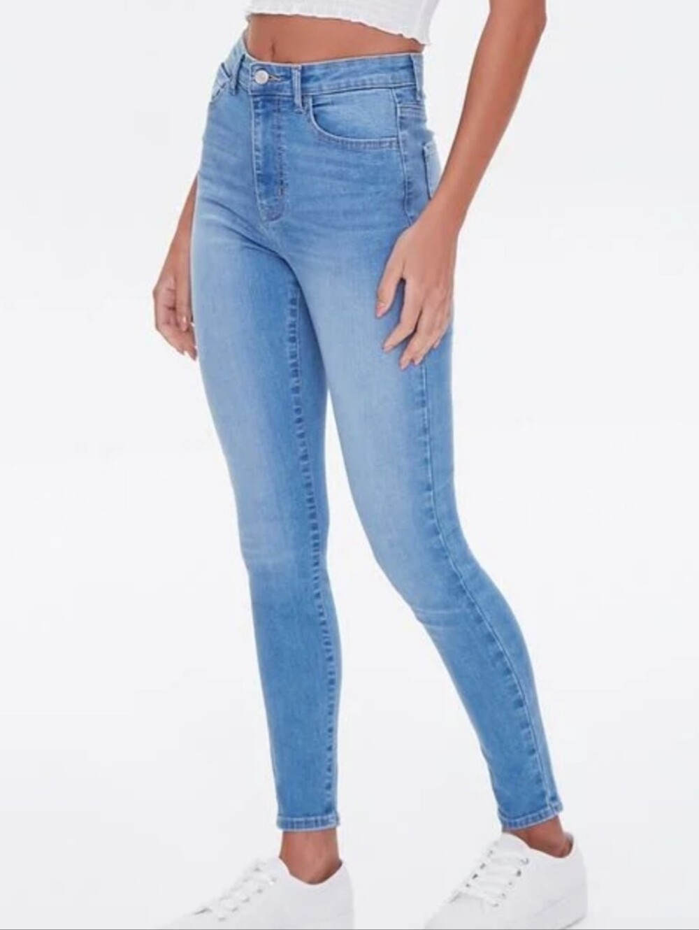Forever 21 Light blue High-rise Skinny Jeans super-stretch Size 26